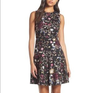 Black Floral Sleeveless Dress